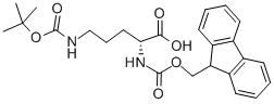 N-芴甲氧羰基-(N'-叔丁氧羰基)-D-鸟氨酸结构式