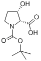 (2R-CIS)-3-羟基-1,2-吡咯烷二羧酸 1-叔丁酯结构式