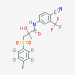 N-[4-cyano-3-(trifluoromethyl)phenyl]-2-hydroxy-2-methyl-3-(2,3,5,6-tetradeuterio-4-fluorophenyl)sulfonylpropanamide结构式