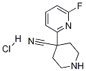 Structure of 4-(6-FLUOROPYRIDIN-2-YL)PIPERIDINE-4-CARBONITRILE HCL