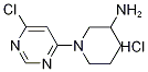 Structure of 1-(6-Chloro-pyriMidin-4-yl)-piperidin-3-ylaMine hydrochloride, 98+% C9H14Cl2N4, MW: 249.14