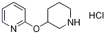 Structure of 2-(Piperidin-3-yloxy)-pyridine hydrochloride, 98+% C10H15ClN2O, MW: 214.69