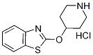 Structure of 2-(Piperidin-4-yloxy)-benzothiazole hydrochloride, 98+% C12H14N2OS, MW: 270.78