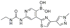 6-(3-ethylureido)-4-(4-(1-Methyl-1H-pyrazol-4-yl)thiazol-2-yl)pyridin-3-ylboronic acid结构式