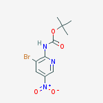 tert-butyl 3-bromo-5-nitropyridin-2-ylcarbamate结构式