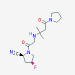 Structure of (2s,4s)-4-fluoro-1-[2-[(2-methyl-4-oxo-4-pyrrolidin-1-ylbutan-2-yl)amino]acetyl]pyrrolidine-2-carbonitrile