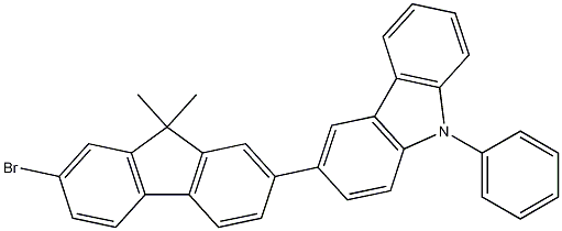 Structure of 3-(7-Bromo-9,9-dimethyl-9H-fluoren-2-yl)-9-phenyl-9H-carbazole