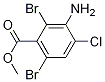Structure of Methyl 3-amino-2,6-dibromo-4-chlorobenzoate