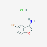 Structure of 5-bromo-2,3-dihydro-1-benzofuran-3-amine;hydrochloride