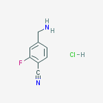 4-(aminomethyl)-2-fluorobenzonitrile;hydrochloride结构式