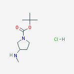1-BOC-3-甲氨基吡咯烷盐酸盐结构式