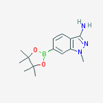 Structure of 1-methyl-6-(4,4,5,5-tetramethyl-1,3,2-dioxaborolan-2-yl)-1H-indazol-3-amine