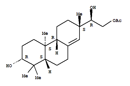 1,2-Ethanediol,1-[(2S,4aR,4bS,7R,8aS)-2,3,4,4a,4b,5,6,7,8,8a,9,10-dodecahydro-7-hydroxy-2,4b,8,8-tetramethyl-2-phenanthrenyl]-,2-acetate, (1R)-结构式
