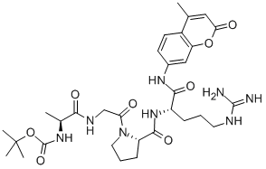 Structure of T-BUTYLOXYCARBONYL-L-ALANYLGLYCYL-L-PROLYL-L-ARGININE 4-METHYLCOUMARYL-7-AMIDE