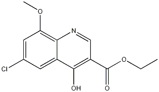 6-Chloro-4-hydroxy-8-methoxyquinoline-3-carboxylic acid ethyl ester结构式