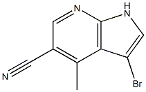 3-Bromo-5-cyano-4-methyl-7-azaindole结构式