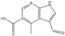 3-Formyl-4-methyl-7-azaindole-5-carboxylic acid结构式