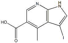 3-Iodo-4-Methyl-7-azaindole-5-carboxylic acid结构式