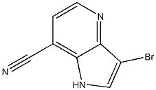 Chemical structure of 3-bromo-1H-pyrrolo[3,2-b]pyridine-7-carbonitrile