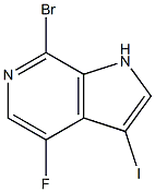 7-Bromo-4-fluoro-3-iodo-6-azaindole结构式
