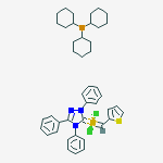 Structure of Tricyclohexylphosphine[2,4-dihydro-2,4,5-triphenyl-3H-1,2,4-triazol-3-ylidene][2-thienylmethylene]ruthenium(II) dichloride, min. 95%
