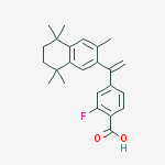 Structure of 2-Fluoro-4-[1-(5-,6,7,8-tetrahydro-3,5,5,8,8-pentamethyl-2-naphthalenyl)ethenyl]benzoic acid