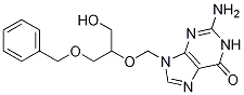 Structure of 2-amino-9-({[1-(benzyloxy)-3-hydroxypropan-2-yl]oxy}methyl)-3,9-dihydro-6H-purin-6-one