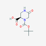 Structure of (R)-1-(tert-Butoxycarbonyl)-5-oxopiperazine-2-carboxylic acid