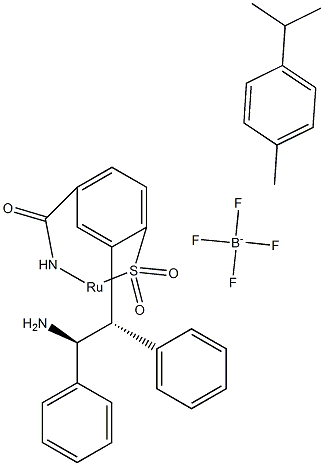 Structure of {[(1S,2S)-2-amino-1,2-diphenylethyl](4-toluenesulfonyl)amido}(p-cymene)ruthenium(II) tetrafluoroborate, min. 97%