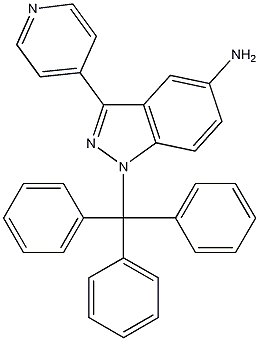 Structure of 3-(pyridin-4-yl)-1-trityl-1H-indazol-5-amine