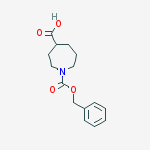 1-phenylmethoxycarbonylazepane-4-carboxylic acid结构式