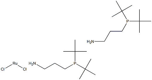 二氯双[3-(二-叔-丁基亚磷基)丙基氨]钌(II)结构式