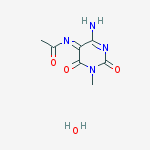 Structure of N-(4-amino-1-methyl-2,6-dioxopyrimidin-5-ylidene)acetamide;hydrate