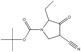 Structure of tert-butyl 4-cyano-2-ethyl-3-oxopyrrolidine-1-carboxylate