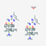 Structure of SulfaMethazine-phenyl-13C6 heMihydrate
