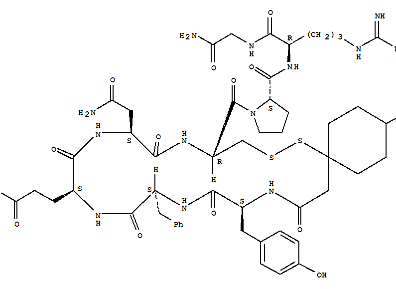 argipressin, (1-mercapto-4-methylcyclohexaneacetic acid)(1)-结构式