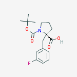 BOC-(S)-ALPHA-(3-FLUOROBENZYL)-PROLINE结构式