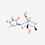 1-[(1r,3s,4r,6r,7s)-7-hydroxy-4-(hydroxymethyl)-3-methyl-2,5-dioxabicyclo[2.2.1]heptan-6-yl]-5-methylpyrimidine-2,4-dione结构式