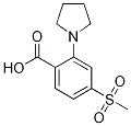 2-(1-吡咯烷基)-4-甲砜基苯甲酸结构式