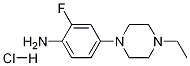 Chemical structure of 4-(4-Ethyl-1-piperazinyl)-2-fluoroaniline Hydrochloride