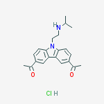 Structure of 1-[6-acetyl-9-[2-(propan-2-ylamino)ethyl]carbazol-3-yl]ethanone;hydrochloride