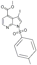 Methyl 3-iodo-1-tosyl-1H-pyrrolo[2,3-b]pyridine-4-carboxylate结构式