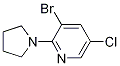 Structure of 3-Bromo-5-chloro-2-pyrrolidinopyridine