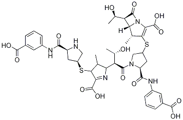Structure of (4R,5S,6S)-3-[[(3S,5S)-1-[(2S,3R)-2-[(2S,3R)-5-Carboxy-4-[[(3S,5S)-5-[[(3-carboxyphenyl)aMino]carbonyl]-3-pyrrolidinyl]thio]-3,4-dihydro-3-Methyl-2H-pyrrol-2-yl]-3-hydroxy-1-oxobutyl]-5-[[(3-carboxyphenyl)aMino]carbonyl]-3-pyrrolidinyl]thio]-6-[(1R)-1-hyd