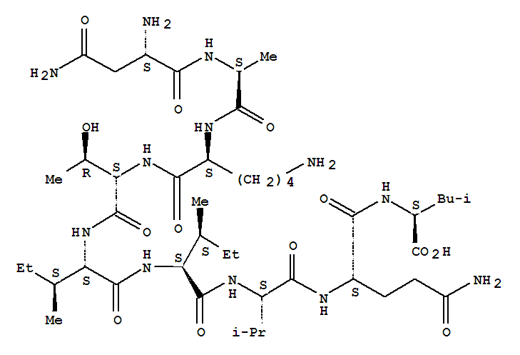 Structure of NAKTIIVQL nanopeptide