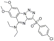 Structure of 3-(4-chlorophenylsulfonyl)-N,N-diethyl-7,8-dimethoxy-[1,2,3]triazolo[1,5-a]quinazolin-5-amine