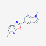 Structure of 5-fluoro-2-(1-methylpyrrolo[2,3-b]pyridin-5-yl)-[1,3]oxazolo[5,4-b]pyridine