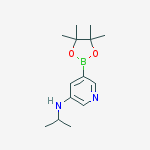 Structure of 3-PYRIDINAMINE, N-(1-METHYLETHYL)-5-(4,4,5,5-TETRAMETHYL-1,3,2-DIOXABOROLAN-2-YL)-