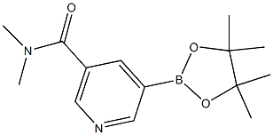 N,N-二甲基-5-(4,4,5,5-四甲基-1,3,2-二氧杂环戊硼烷-2-基)烟酰胺结构式