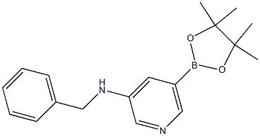 N-苄基-5-(4,4,5,5-四甲基-1,3,2-二氧杂环戊硼烷-2-基)吡啶-3-胺结构式